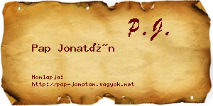 Pap Jonatán névjegykártya